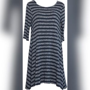 Living Doll Los Angeles Navy & Grey Stripped Dress